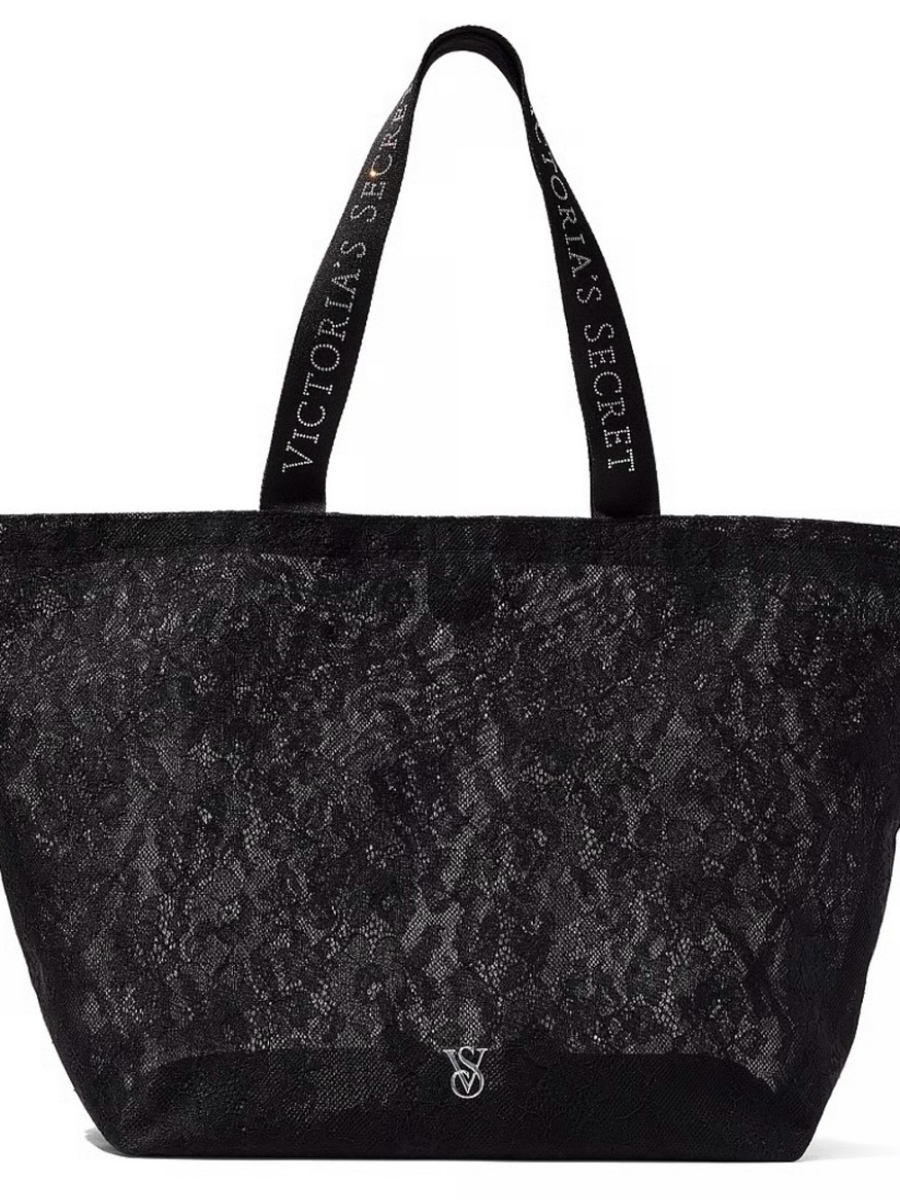 Victoria's Secret Black Lace Tote Bag NWT
